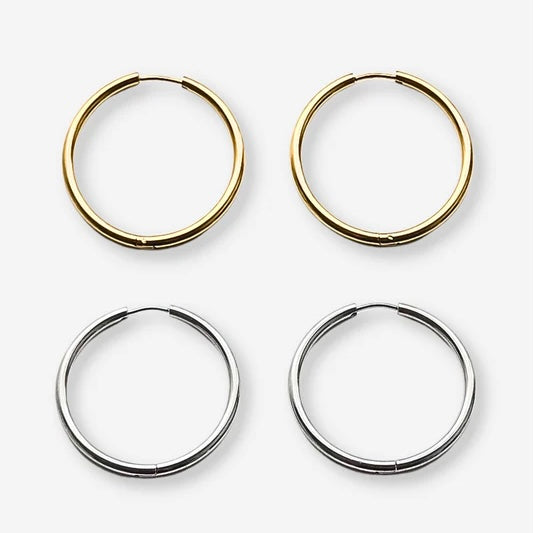 Slim Hoops - Silver